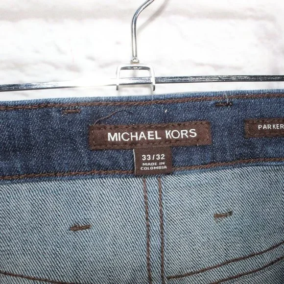 Michael Kors Blue Denim Slim Fit Medium Wash Parker Jeans Size 33 - Picture 8 of 10